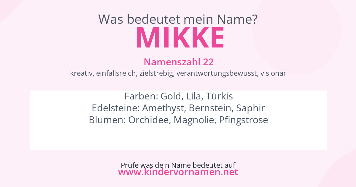 Was bedeutet der Name Mikke?