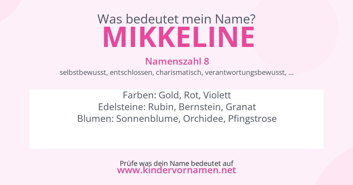 Was bedeutet der Name Mikkeline?