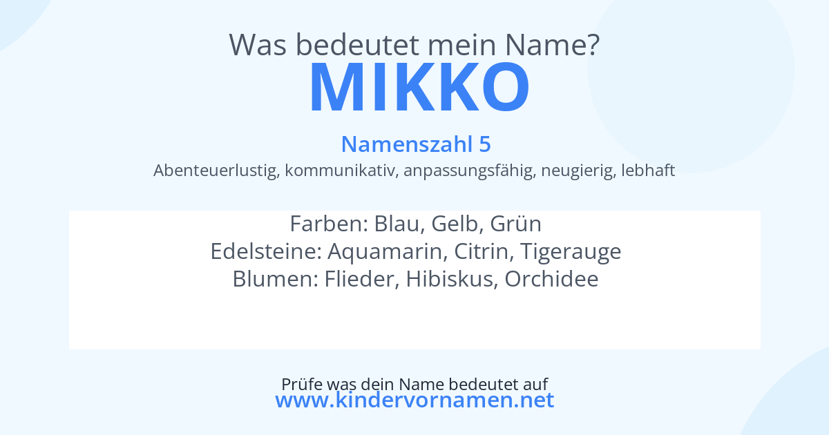Was bedeutet der Name Mikko?