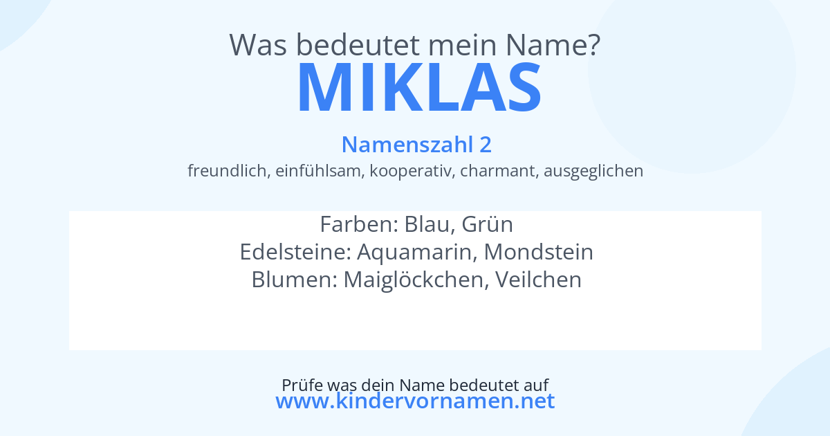 Was bedeutet der Name Miklas?