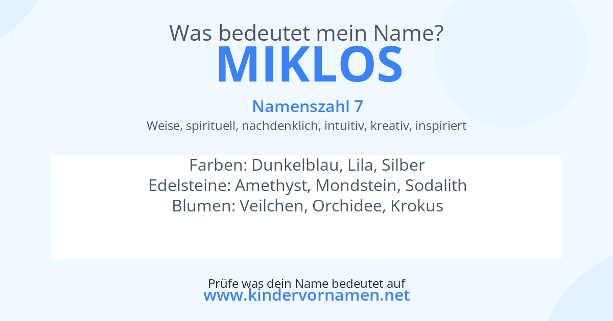 Was bedeutet der Name Miklos?