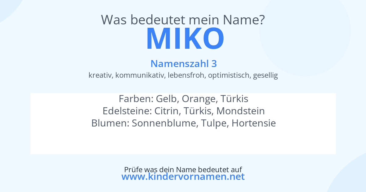 Was bedeutet der Name Miko?