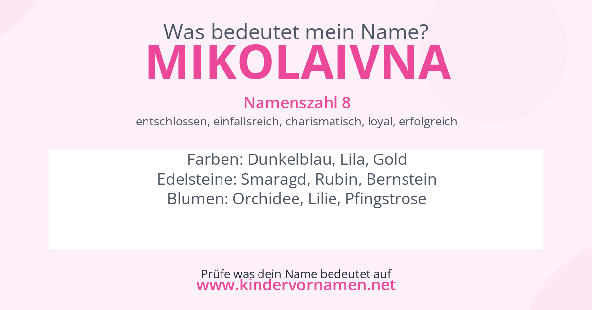 Was bedeutet der Name Mikolaivna?