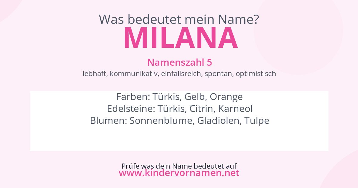 Was bedeutet der Name Milana?