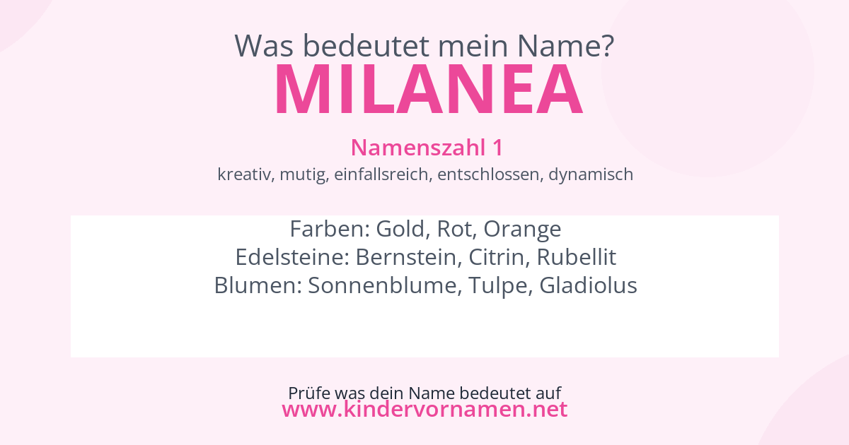 Was bedeutet der Name Milanea?