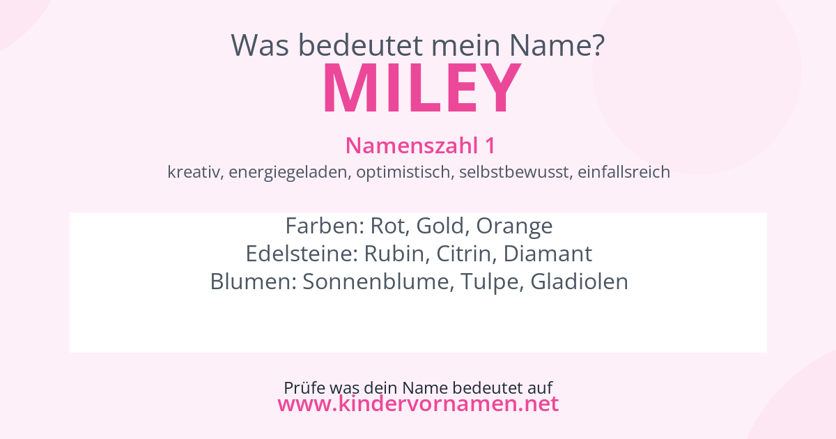 Was bedeutet der Name Miley?