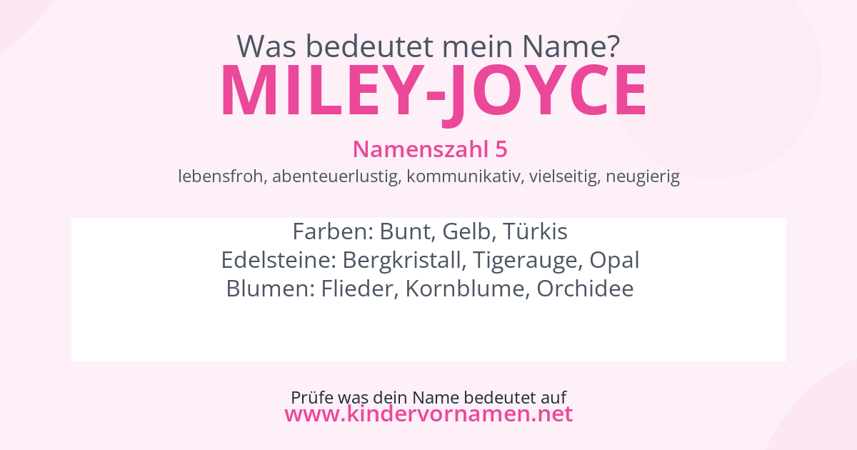 Was bedeutet der Name Miley-Joyce?