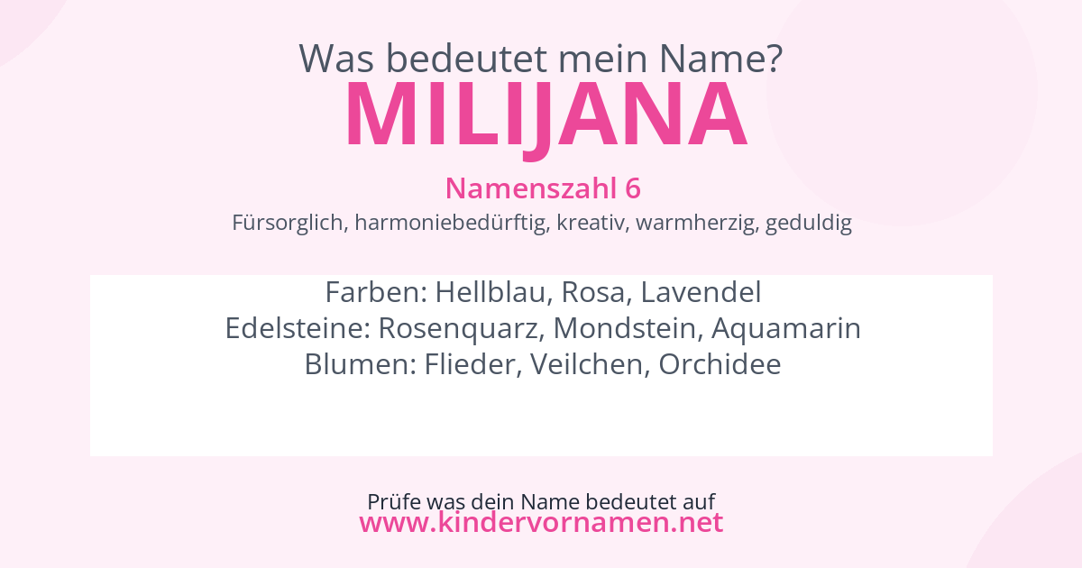 Was bedeutet der Name Milijana?