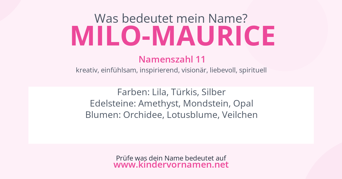 Was bedeutet der Name Milo-Maurice?