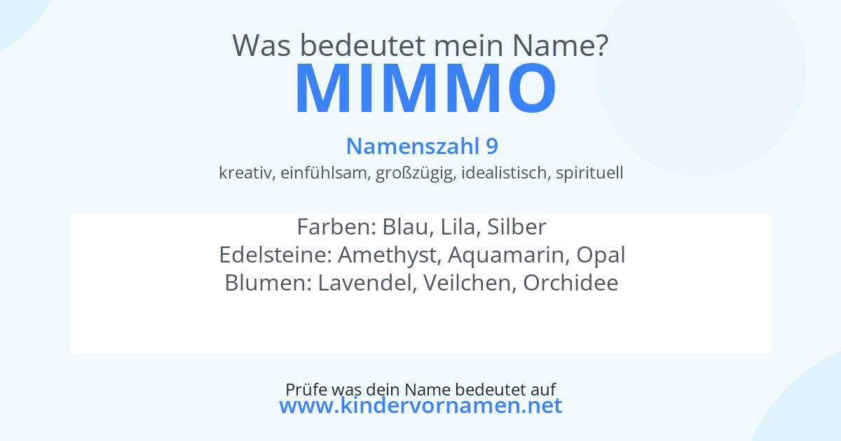 Was bedeutet der Name Mimmo?