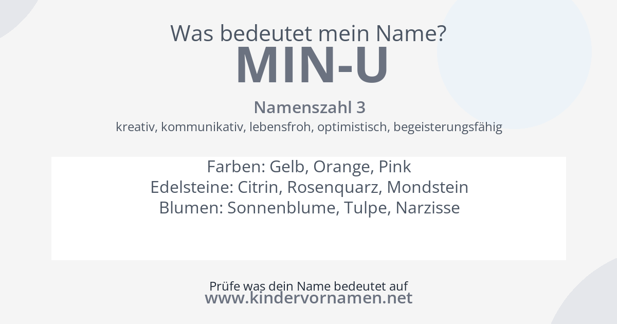 Was bedeutet der Name Min-U?