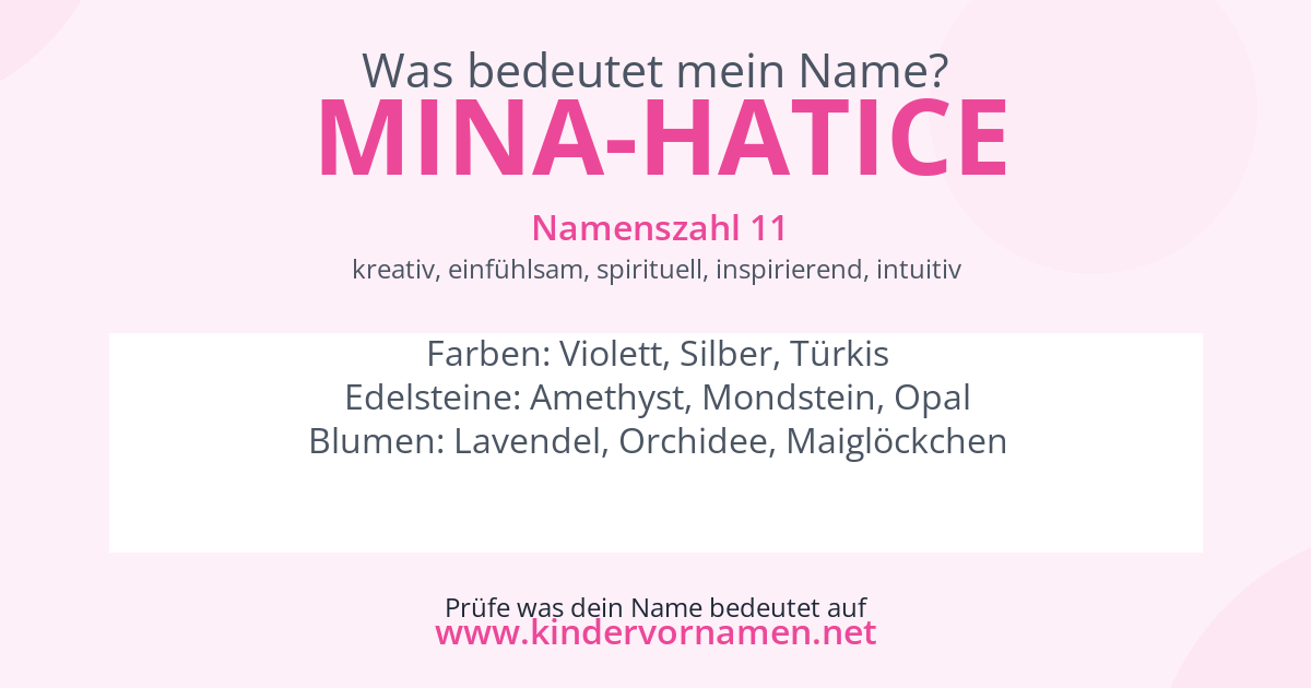 Was bedeutet der Name Mina-Hatice?