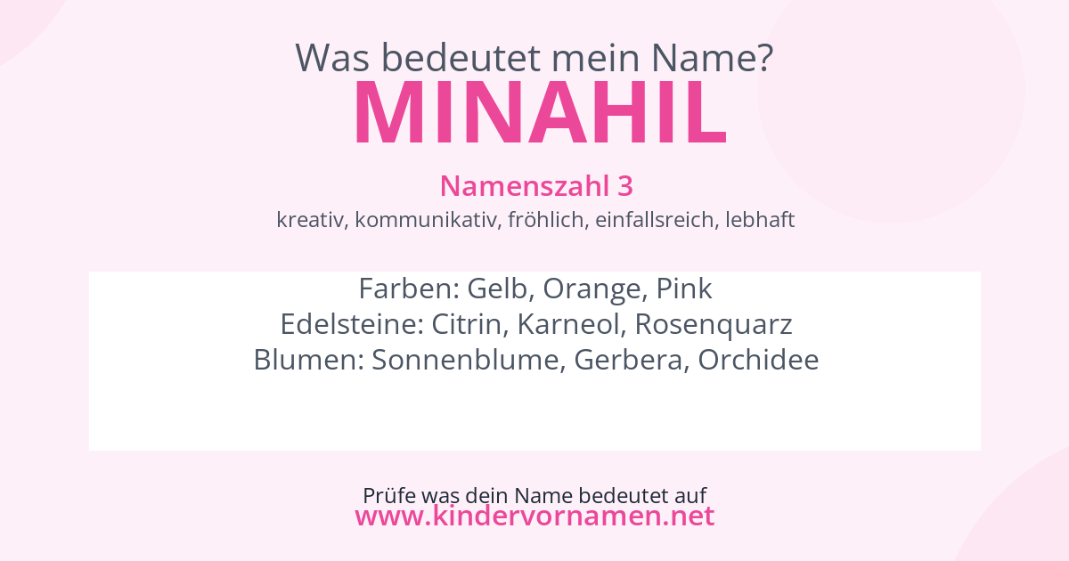 Was bedeutet der Name Minahil?
