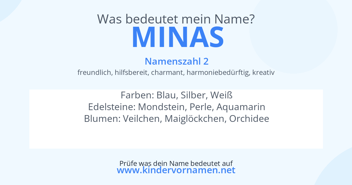 Was bedeutet der Name Minas?