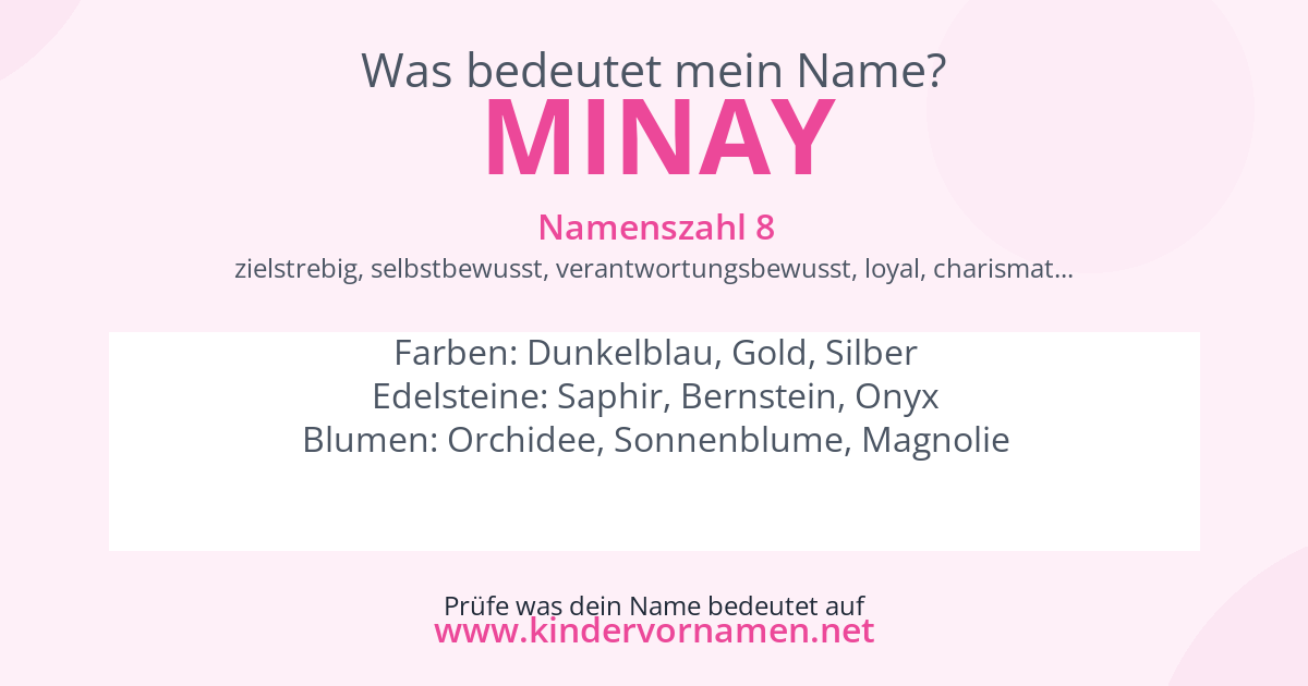 Was bedeutet der Name Minay?