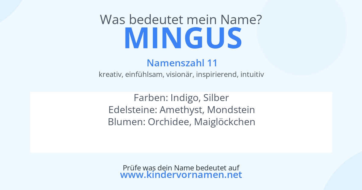 Was bedeutet der Name Mingus?