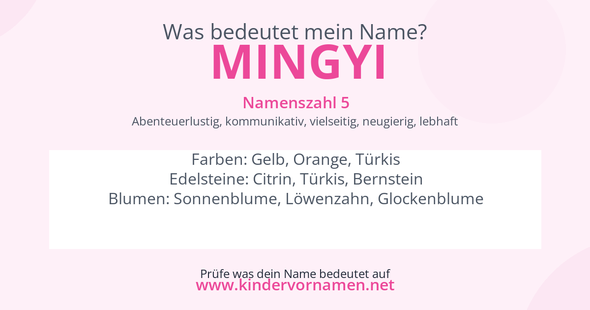 Was bedeutet der Name Mingyi?