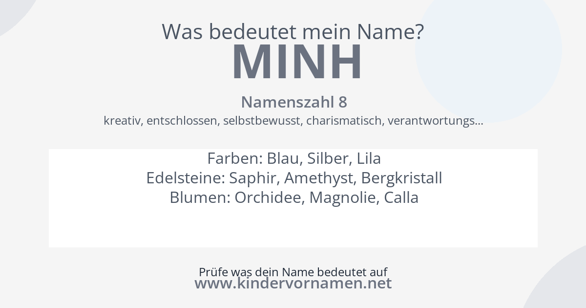 Was bedeutet der Name Minh?