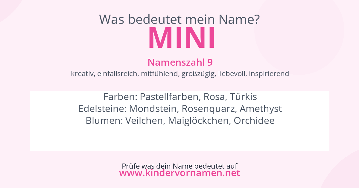 Was bedeutet der Name Mini?