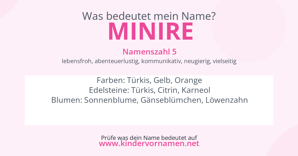 Was bedeutet der Name Minire?