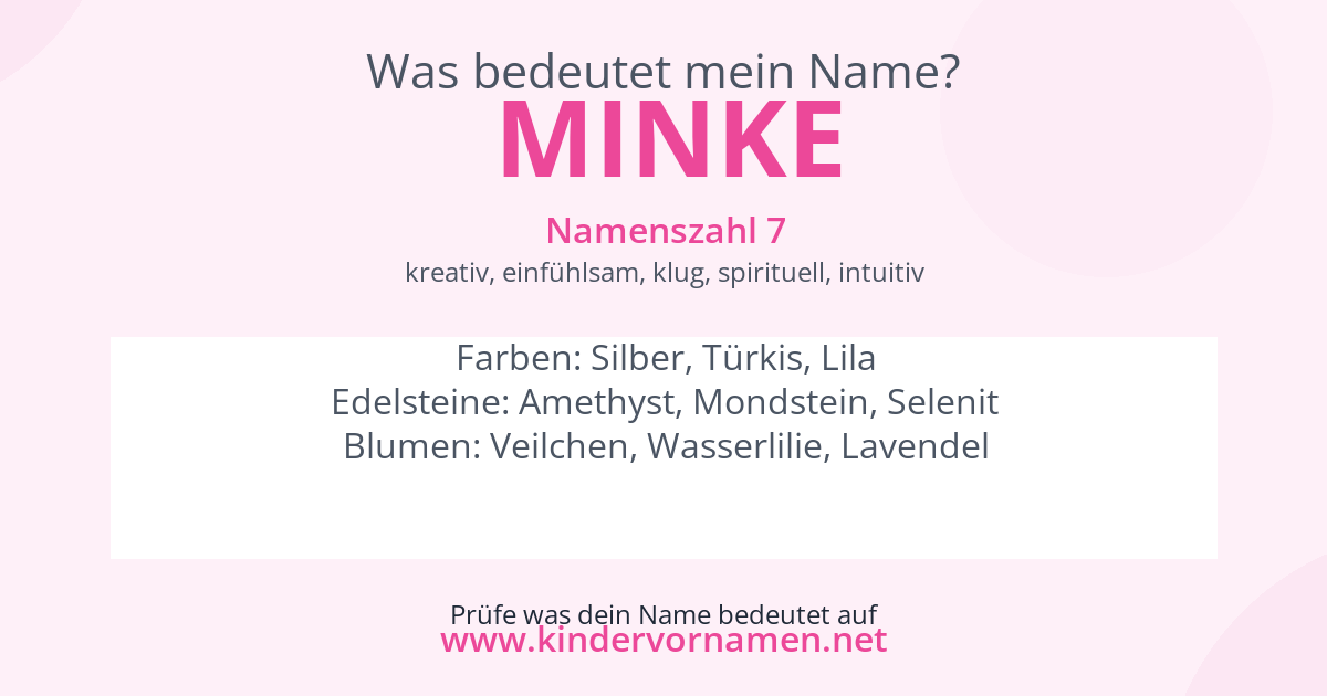 Was bedeutet der Name Minke?