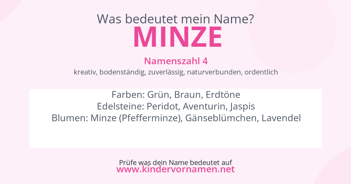 Was bedeutet der Name Minze?
