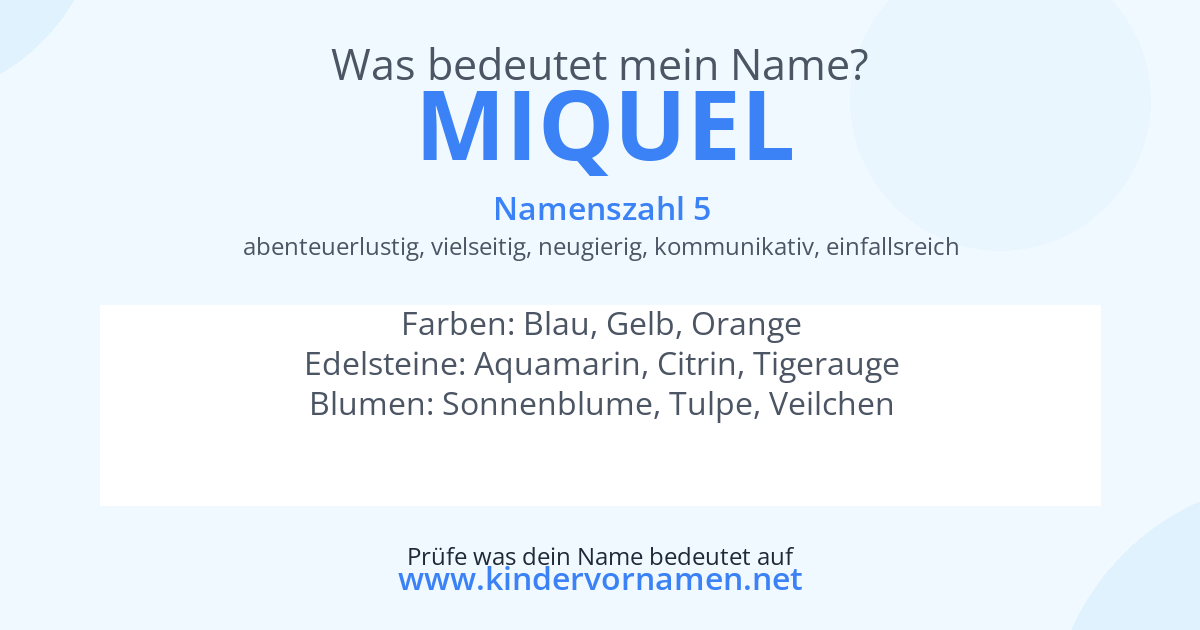 Was bedeutet der Name Miquel?