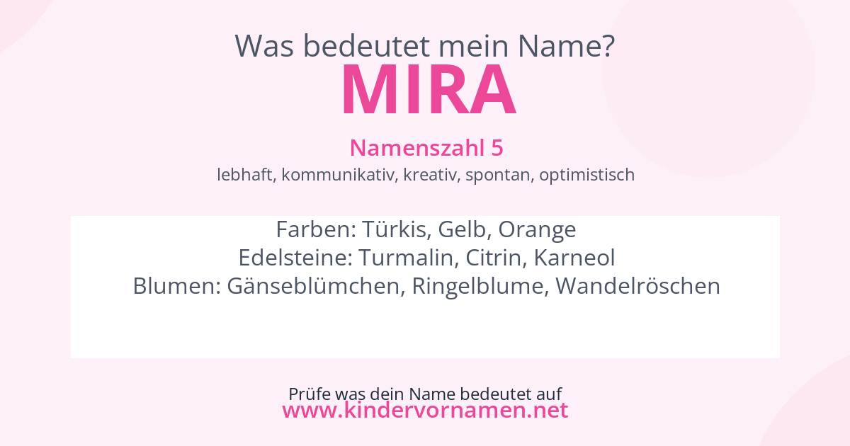 Was bedeutet der Name Mira?
