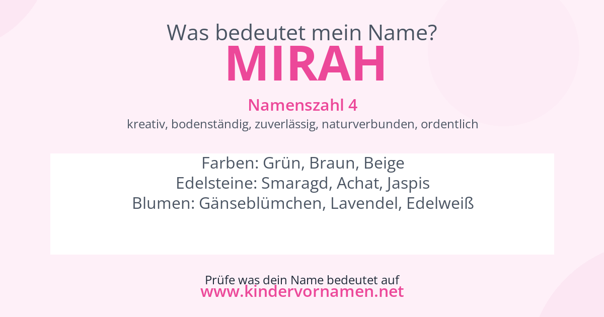 Was bedeutet der Name Mirah?