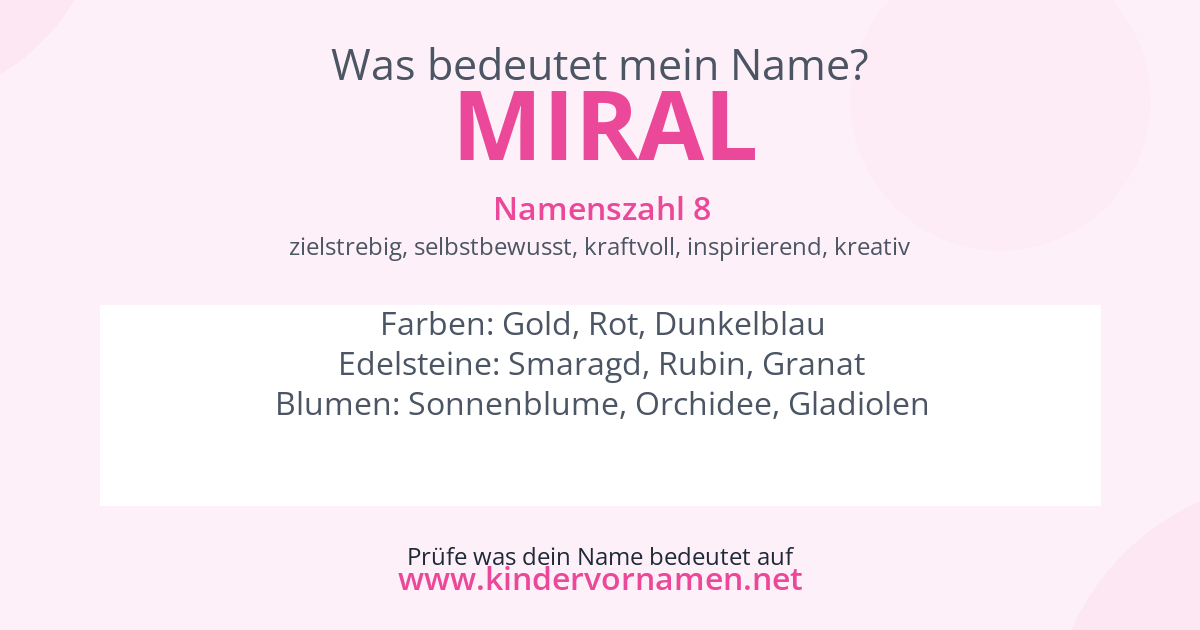 Was bedeutet der Name Miral?