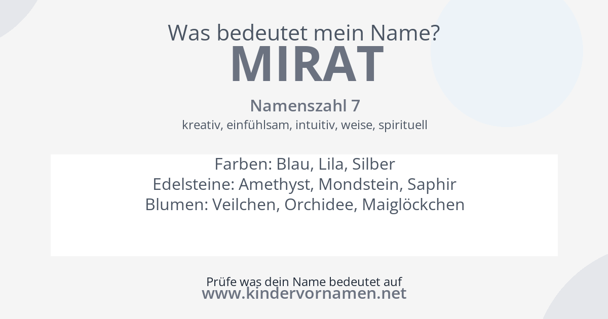 Was bedeutet der Name Mirat?