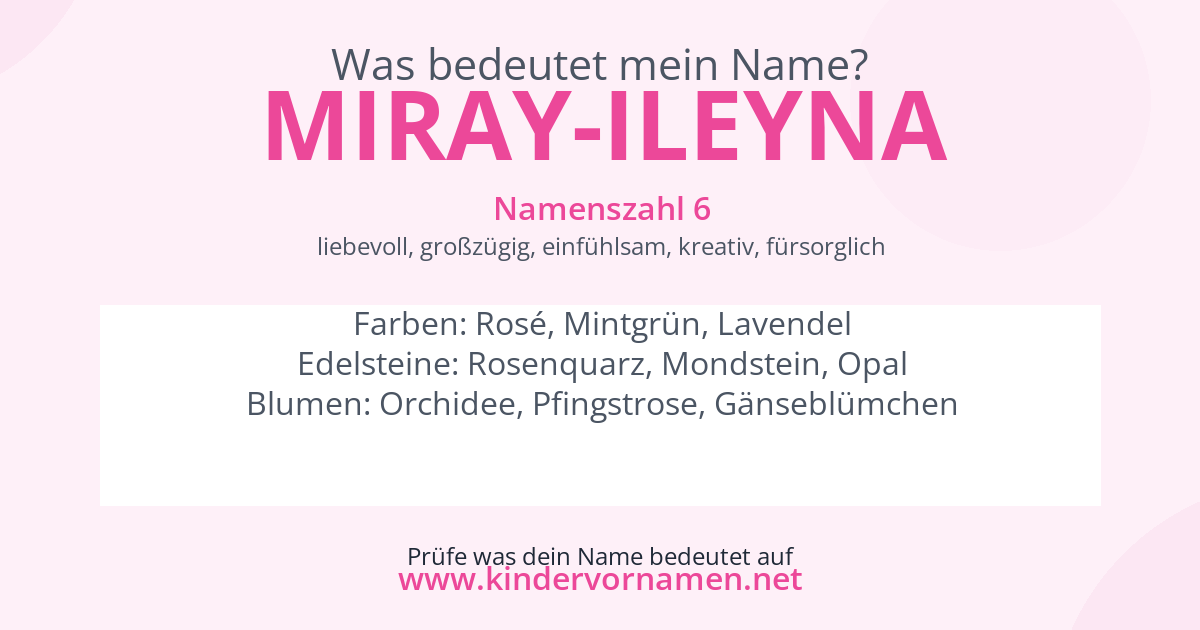 Was bedeutet der Name Miray-Ileyna?
