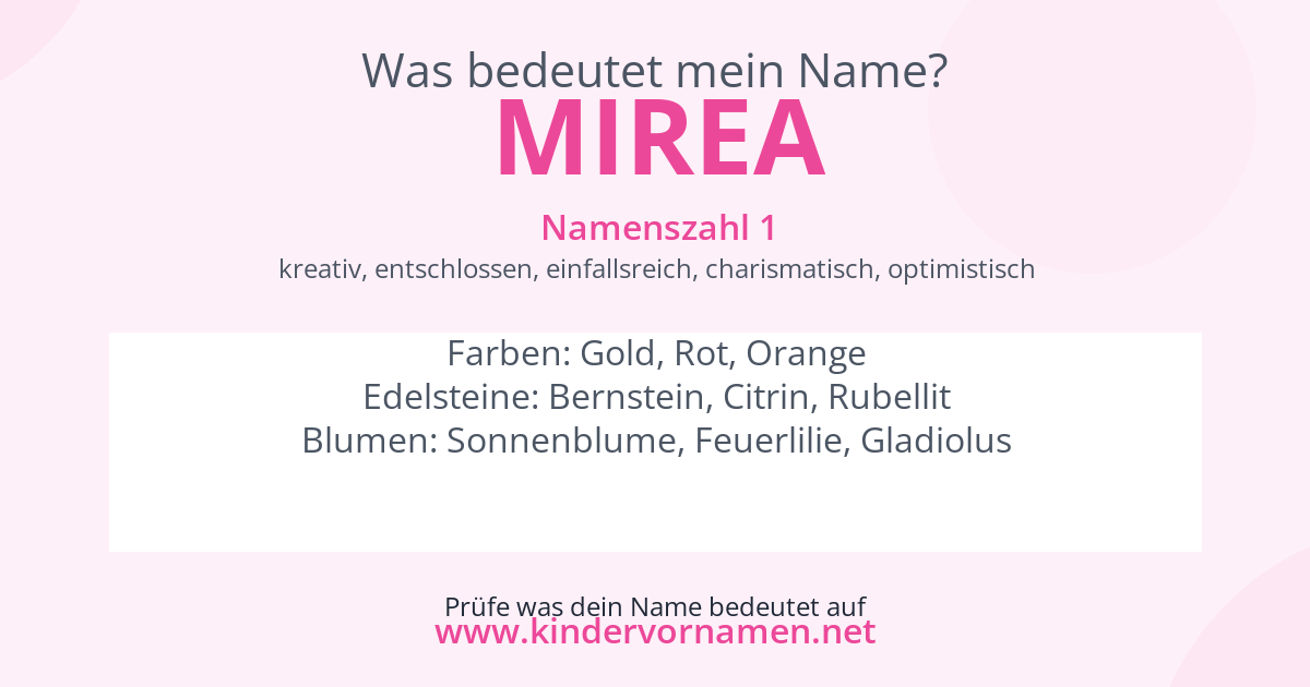 Was bedeutet der Name Mirea?