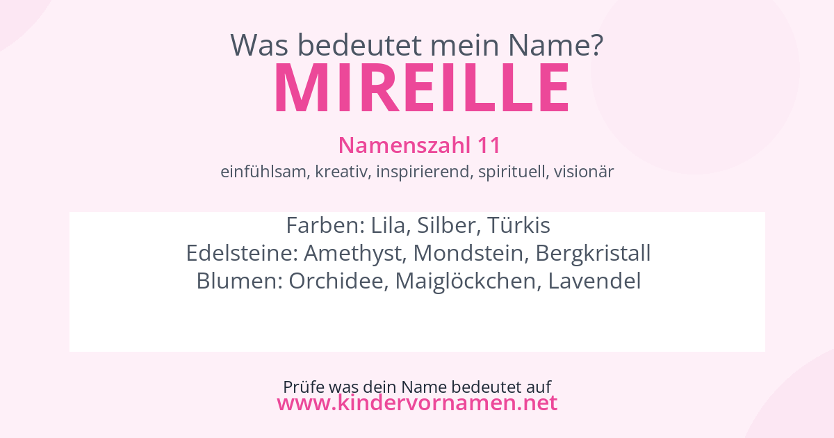 Was bedeutet der Name Mireille?