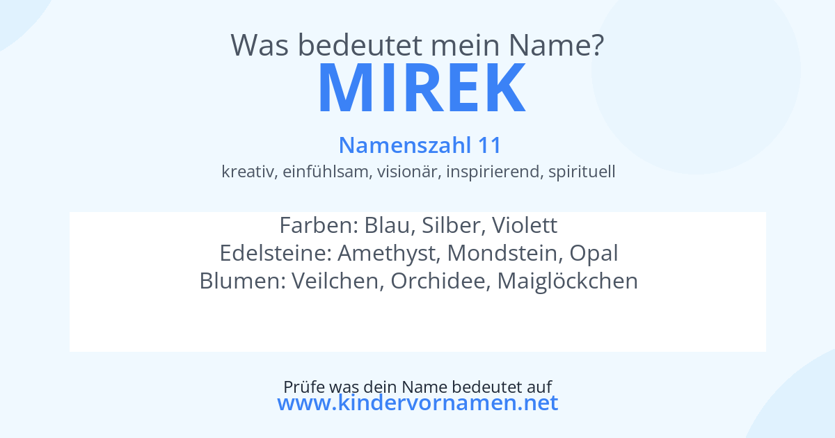 Was bedeutet der Name Mirek?