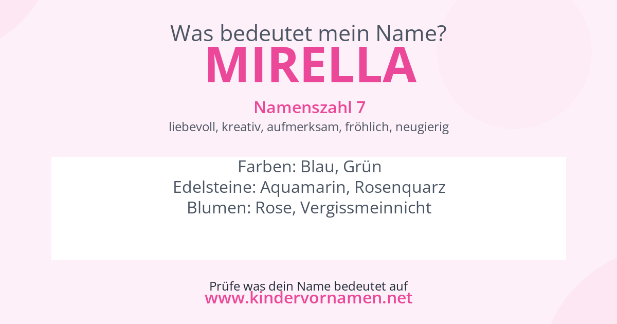 Was bedeutet der Name Mirella?