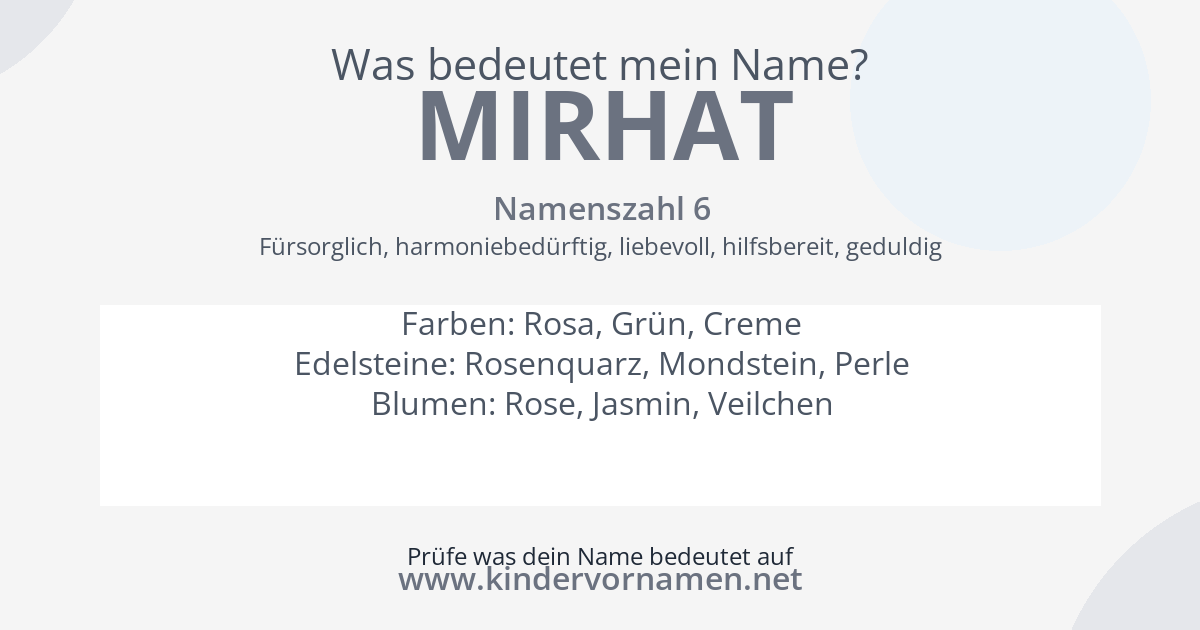 Was bedeutet der Name Mirhat?