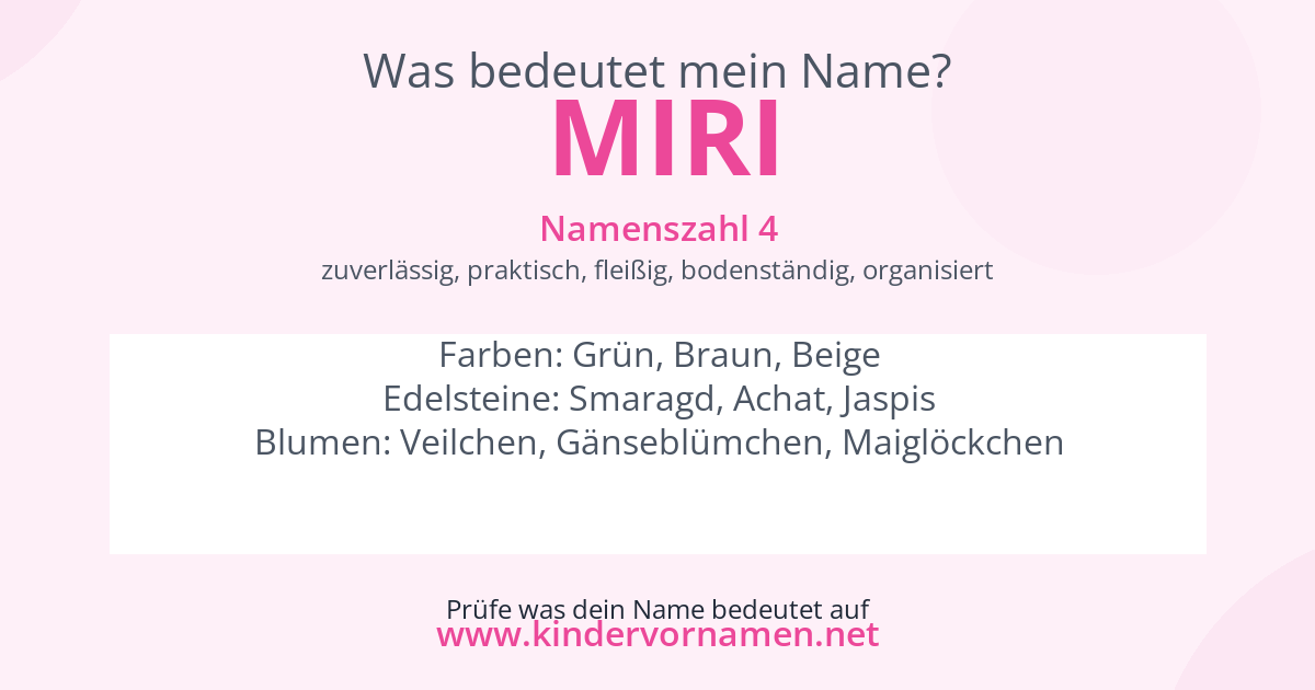 Was bedeutet der Name Miri?