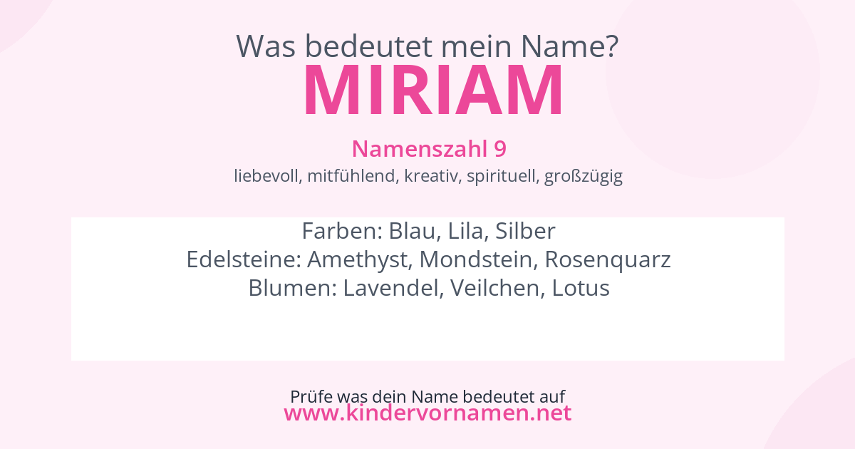Was bedeutet der Name Miriam?