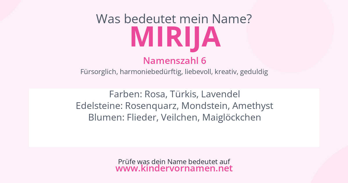 Was bedeutet der Name Mirija?