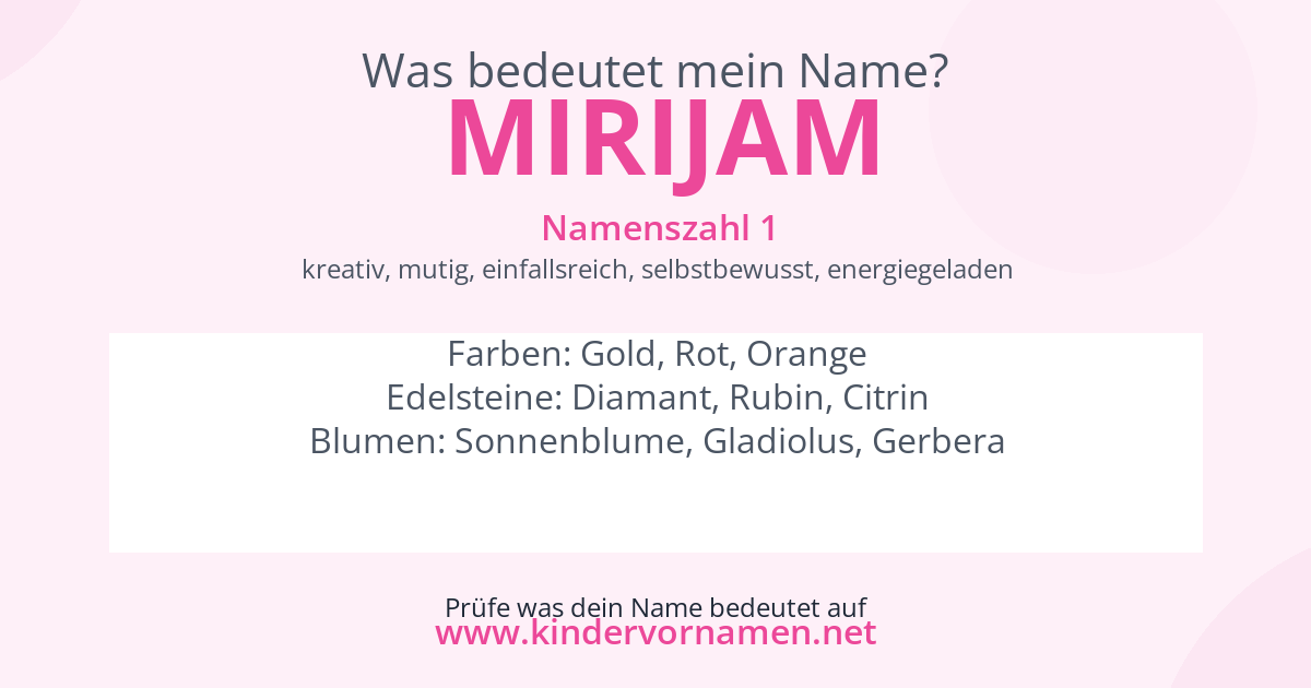 Was bedeutet der Name Mirijam?
