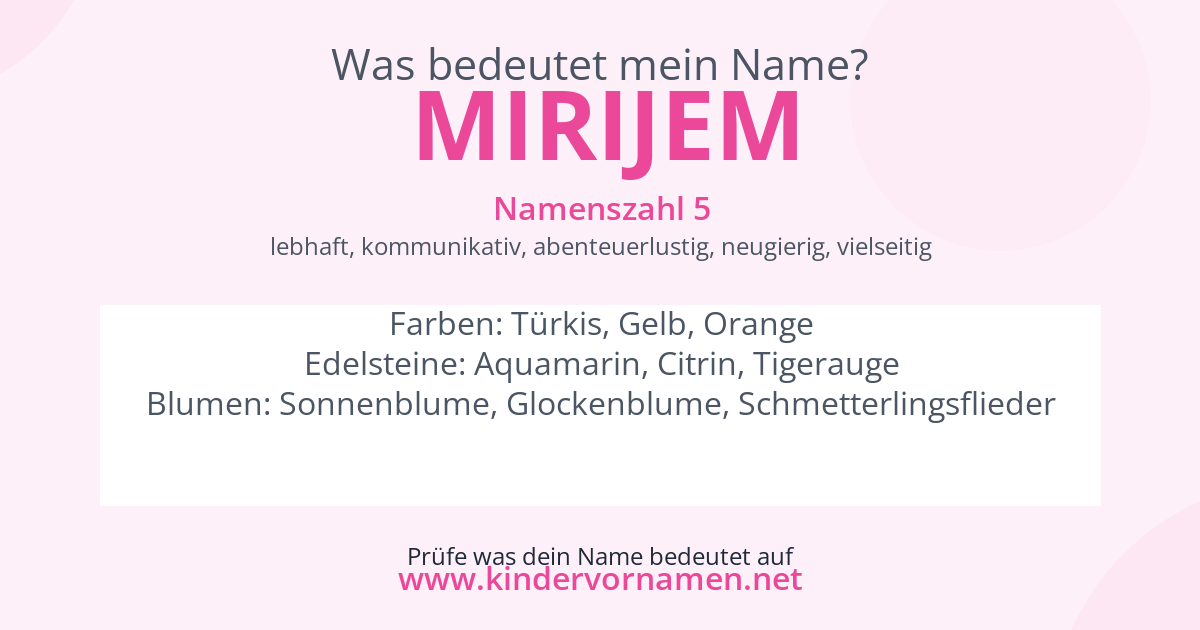 Was bedeutet der Name Mirijem?