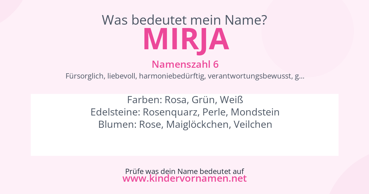 Was bedeutet der Name Mirja?