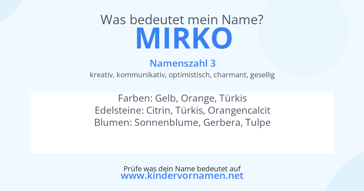 Was bedeutet der Name Mirko?