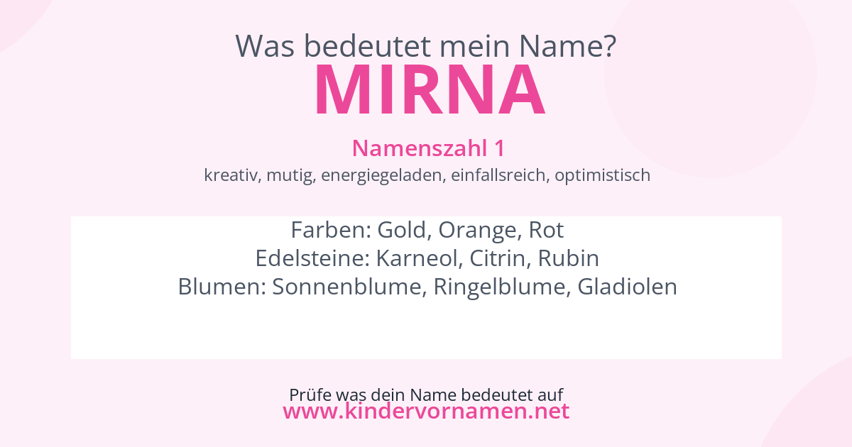 Was bedeutet der Name Mirna?