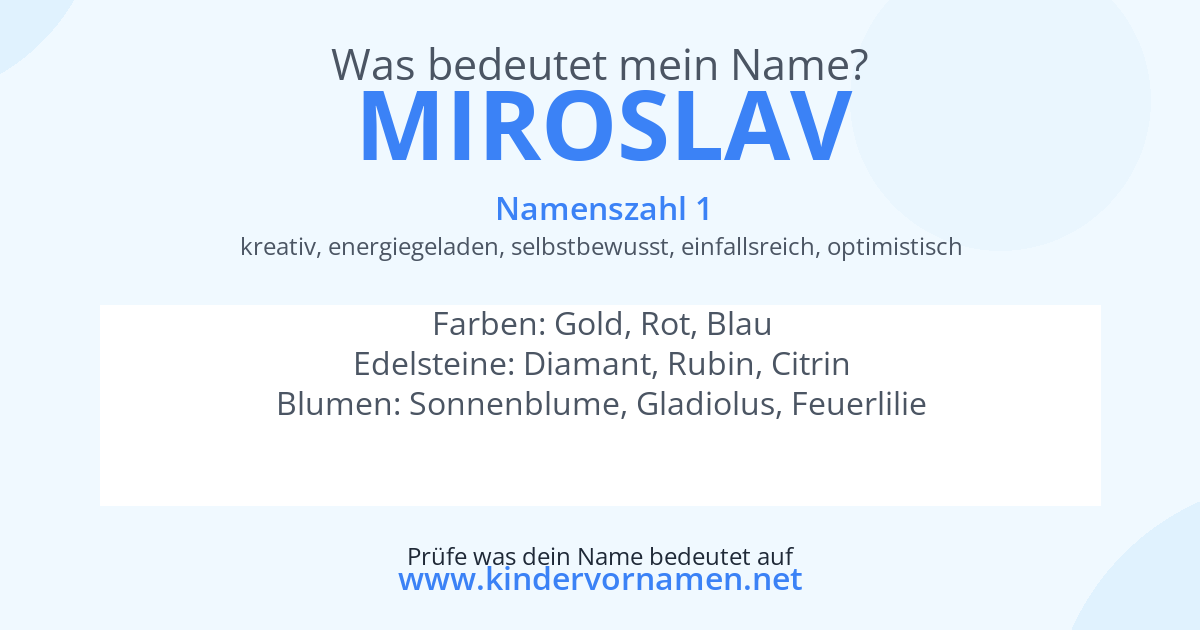 Was bedeutet der Name Miroslav?