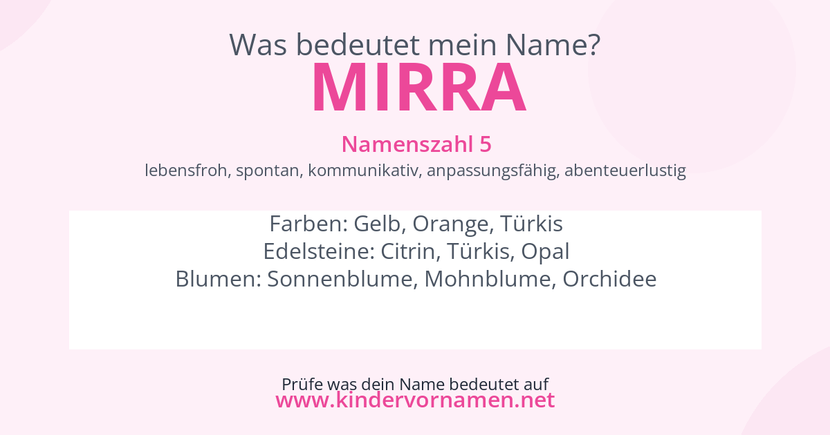 Was bedeutet der Name Mirra?
