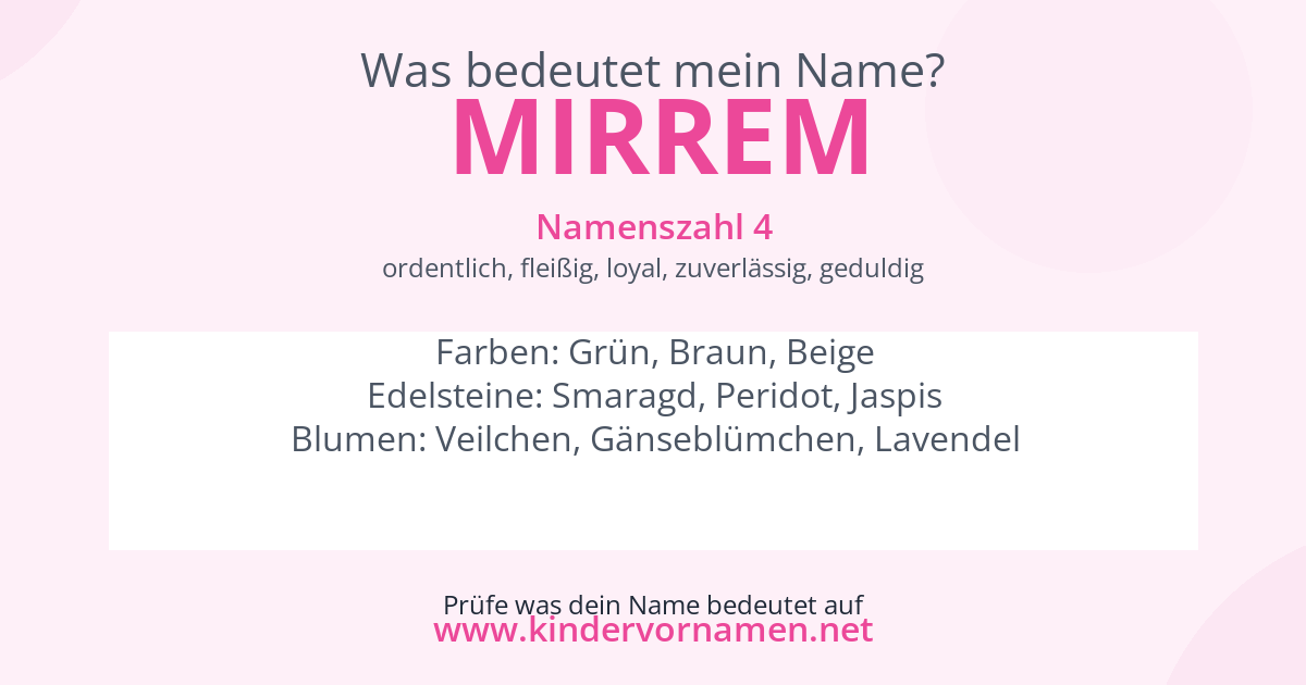 Was bedeutet der Name Mirrem?