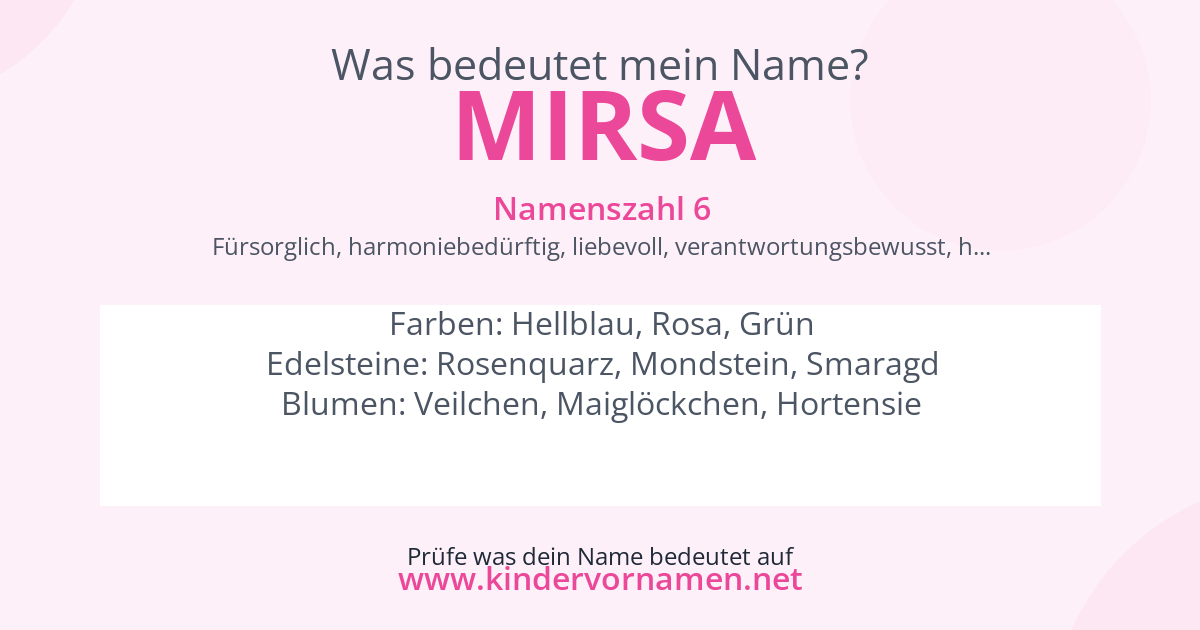 Was bedeutet der Name Mirsa?