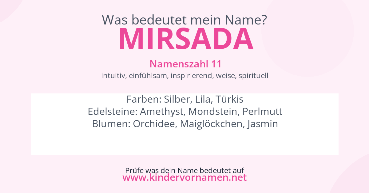 Was bedeutet der Name Mirsada?